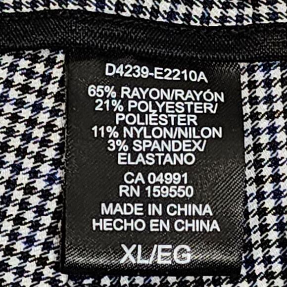 Hilary Radley XL Houndstooth Print Tummy Control Stretch Pull On Casual Pants - Picture 10 of 10